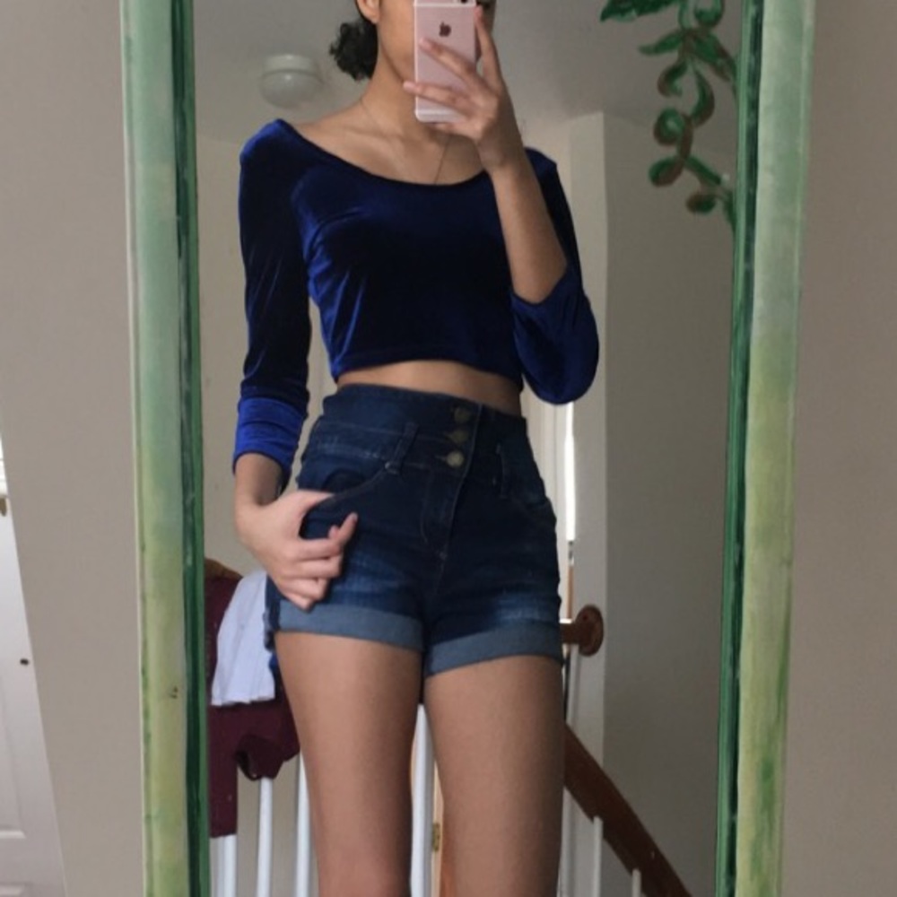 Blue Velvet crop top